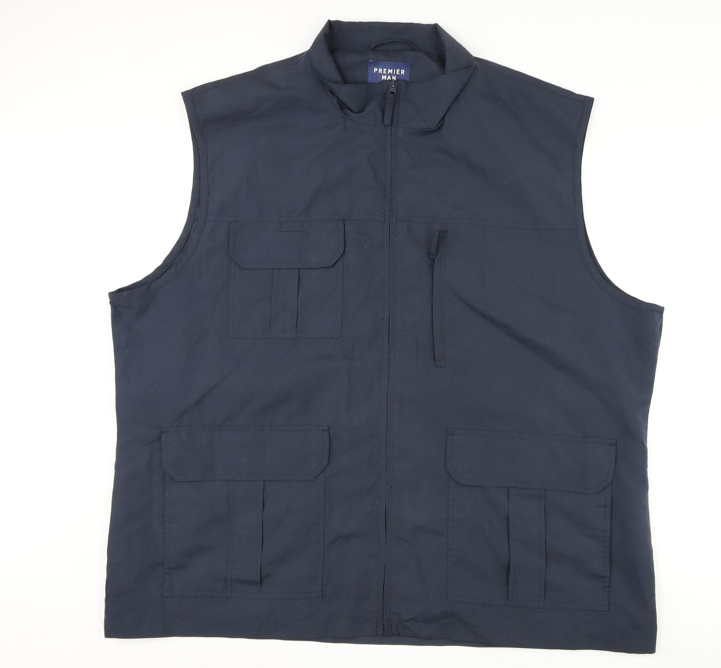 Premier Man Mens Blue Gilet Coat Size 2XL Zip