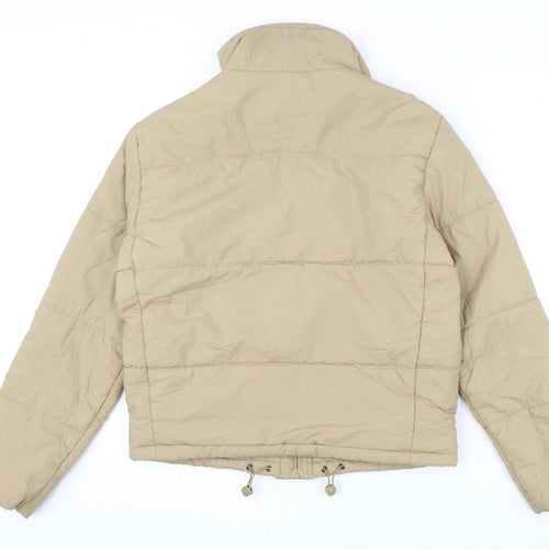 Stradivarius Womens Beige Puffer Jacket Coat Size S Zip