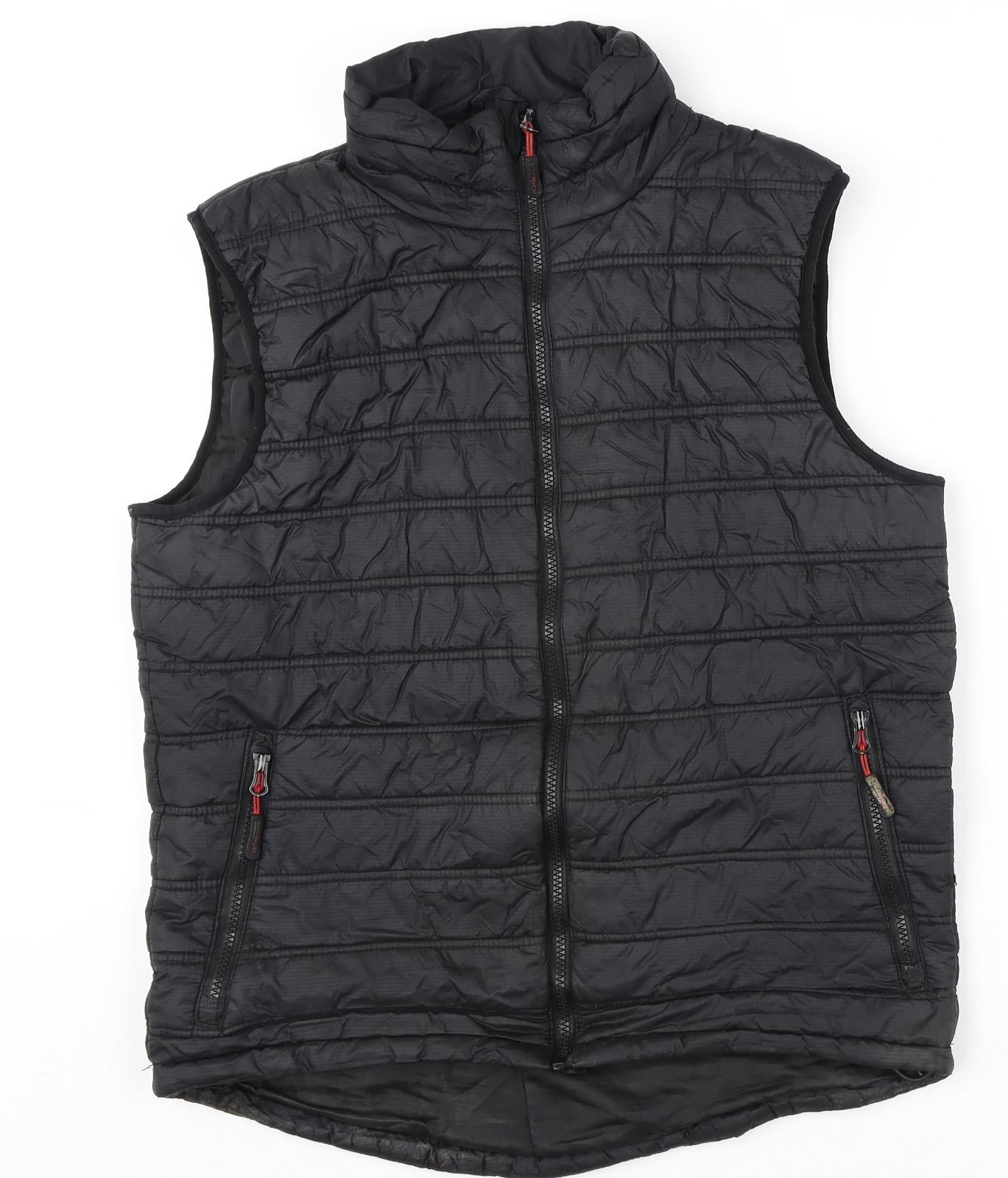 Castle Clothing Mens Black Gilet Coat Size S Zip