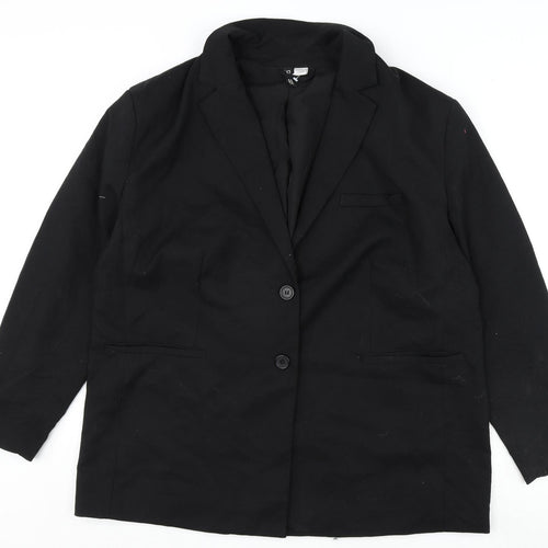 Divided Womens Black Polyester Jacket Blazer Size L