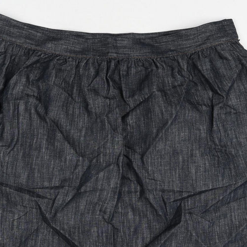 Marks and Spencer Womens Blue Cotton Peasant Skirt Size 20 Zip