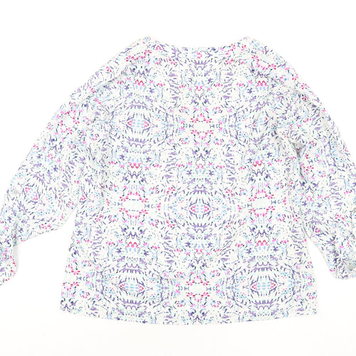 Classic Womens Multicoloured Geometric Polyester Basic Blouse Size 12 V-Neck