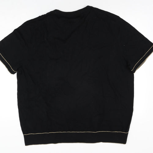 Autograph Mens Black Round Neck Cotton Pullover Jumper Size 3XL Short Sleeve