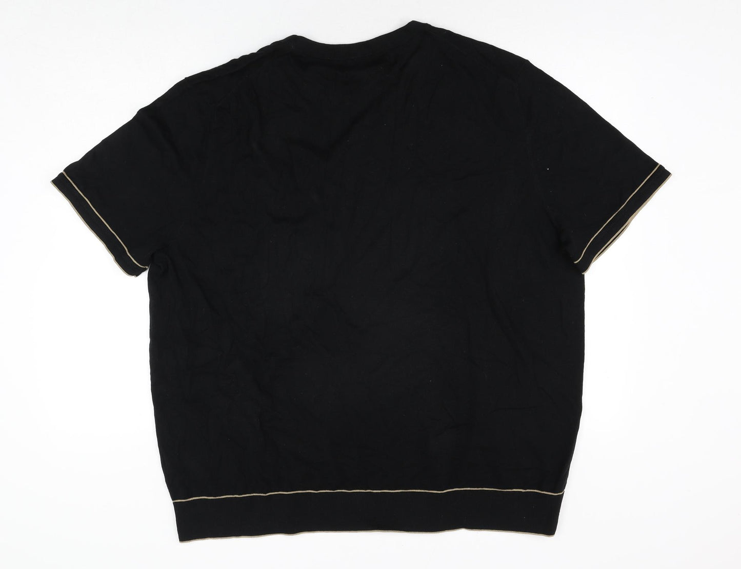 Autograph Mens Black Round Neck Cotton Pullover Jumper Size 3XL Short Sleeve