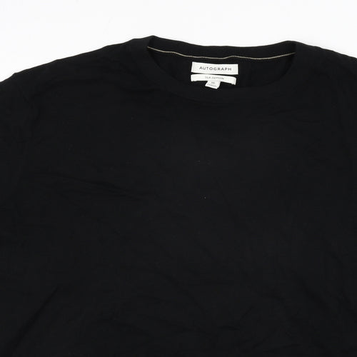 Autograph Mens Black Round Neck Cotton Pullover Jumper Size 3XL Short Sleeve