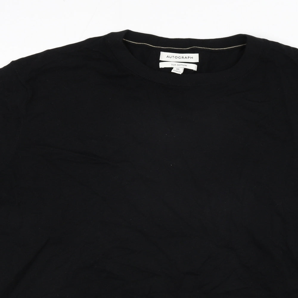 Autograph Mens Black Round Neck Cotton Pullover Jumper Size 3XL Short Sleeve