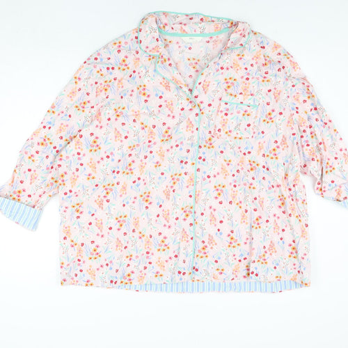 Marks and Spencer Womens Multicoloured Floral Cotton Top Pyjama Top Size 22 Button
