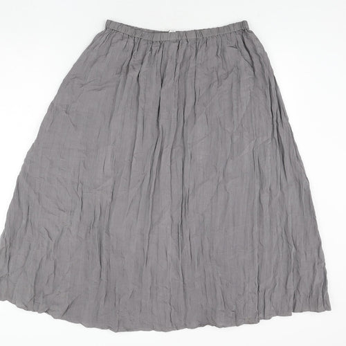Marks and Spencer Womens Grey Polyester Peasant Skirt Size 14