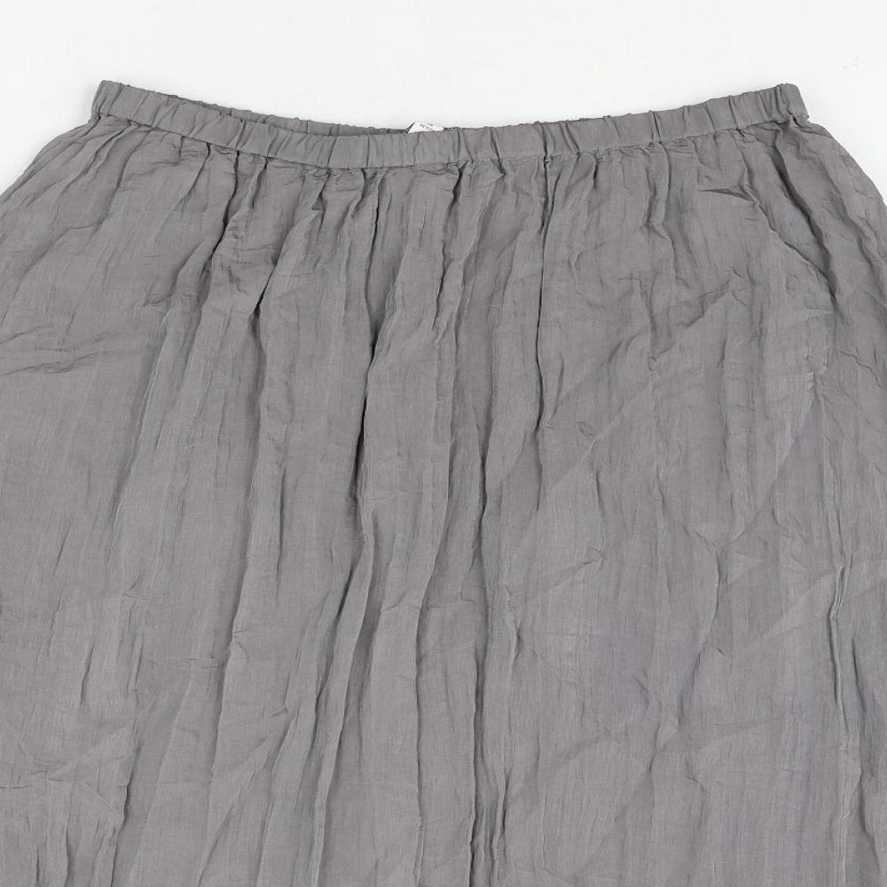 Marks and Spencer Womens Grey Polyester Peasant Skirt Size 14