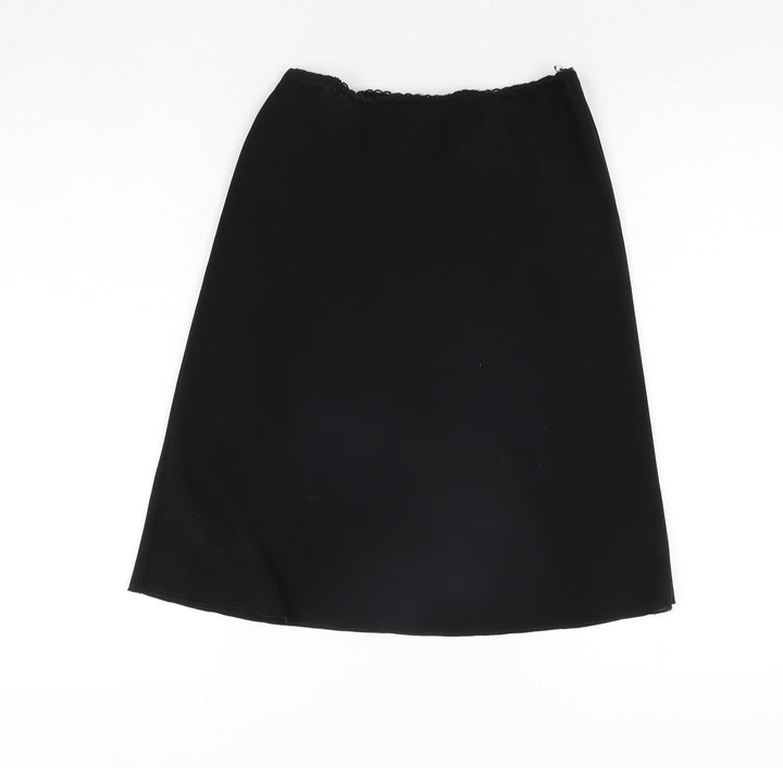 Topshop Womens Black Polyester A-Line Skirt Size 8