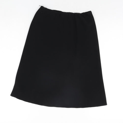 Topshop Womens Black Polyester A-Line Skirt Size 8