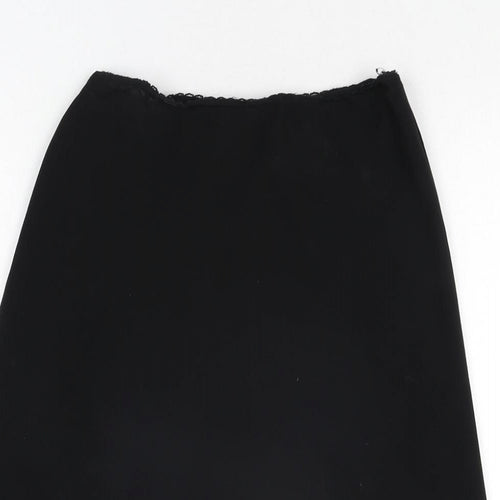 Topshop Womens Black Polyester A-Line Skirt Size 8