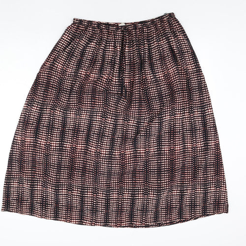 Per Una Womens Black Geometric Polyester Peasant Skirt Size 14 Drawstring