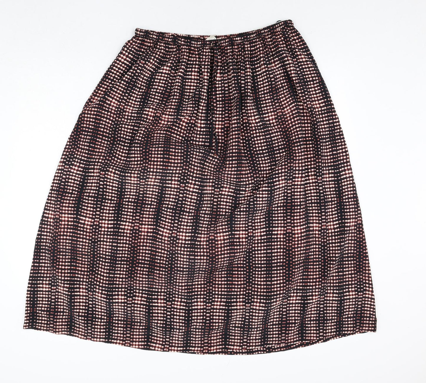 Per Una Womens Black Geometric Polyester Peasant Skirt Size 14 Drawstring
