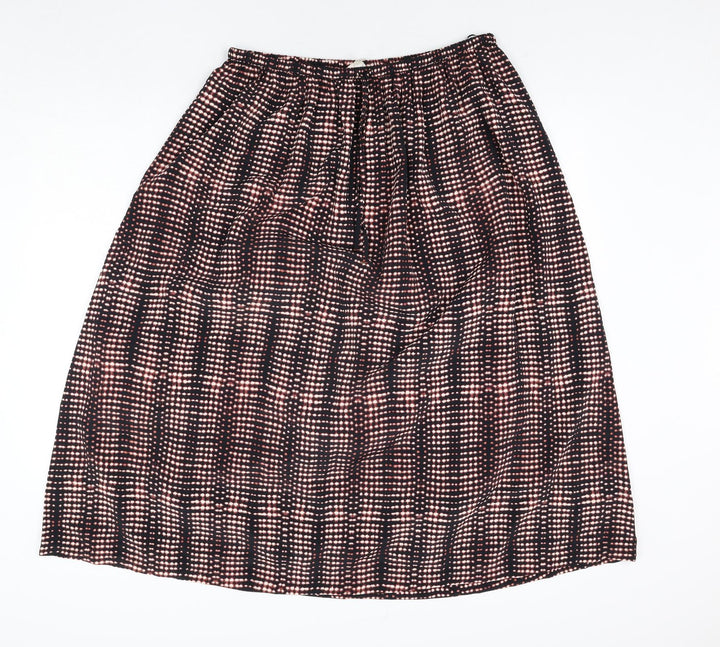 Per Una Womens Black Geometric Polyester Peasant Skirt Size 14 Drawstring
