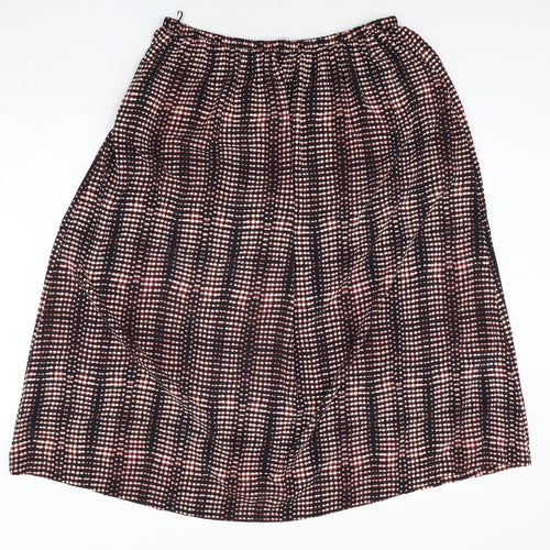 Per Una Womens Black Geometric Polyester Peasant Skirt Size 14 Drawstring