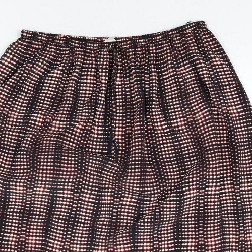 Per Una Womens Black Geometric Polyester Peasant Skirt Size 14 Drawstring