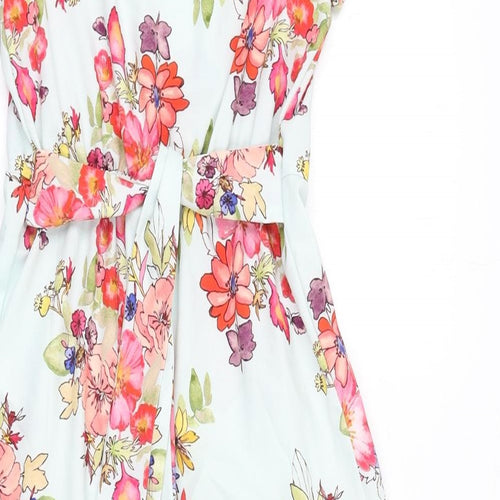 NEXT Girls Blue Floral Polyester Jumpsuit One-Piece Size 7 Years L14 in Button - Belted