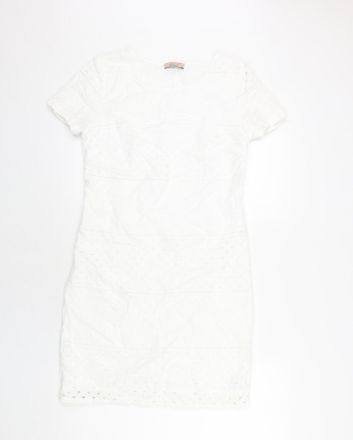 Per Una Womens White Cotton Shift Size 10 Round Neck Zip