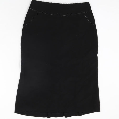 Principles Womens Black Polyester Straight & Pencil Skirt Size 10 Zip - Stitch Detail