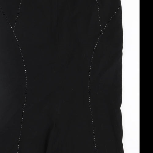 Principles Womens Black Polyester Straight & Pencil Skirt Size 10 Zip - Stitch Detail