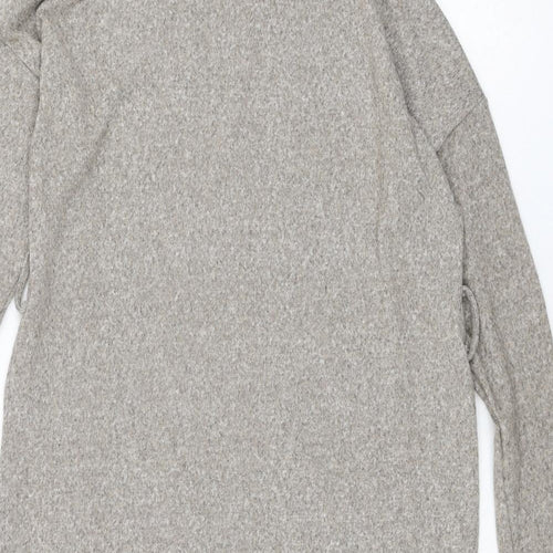 New Look Womens Beige Polyester Jumper Dress Size 10 Roll Neck Pullover