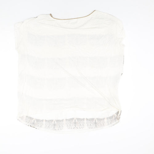Wallis Womens Ivory Polyester Basic Blouse Size XL Round Neck - Leopard Face Print