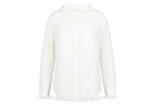 Front view of Classics women’s white viscose basic button-up, size UK 12, collared