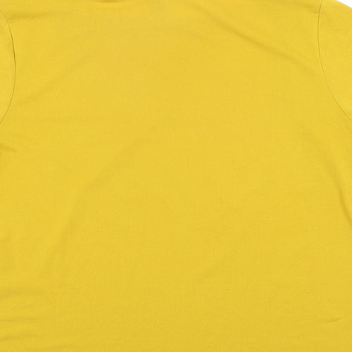 H&M Womens Yellow Polyester Basic Blouse Size M Round Neck