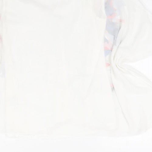 Roman Womens White Polyester Basic Blouse Size 10 V-Neck - Floral Print