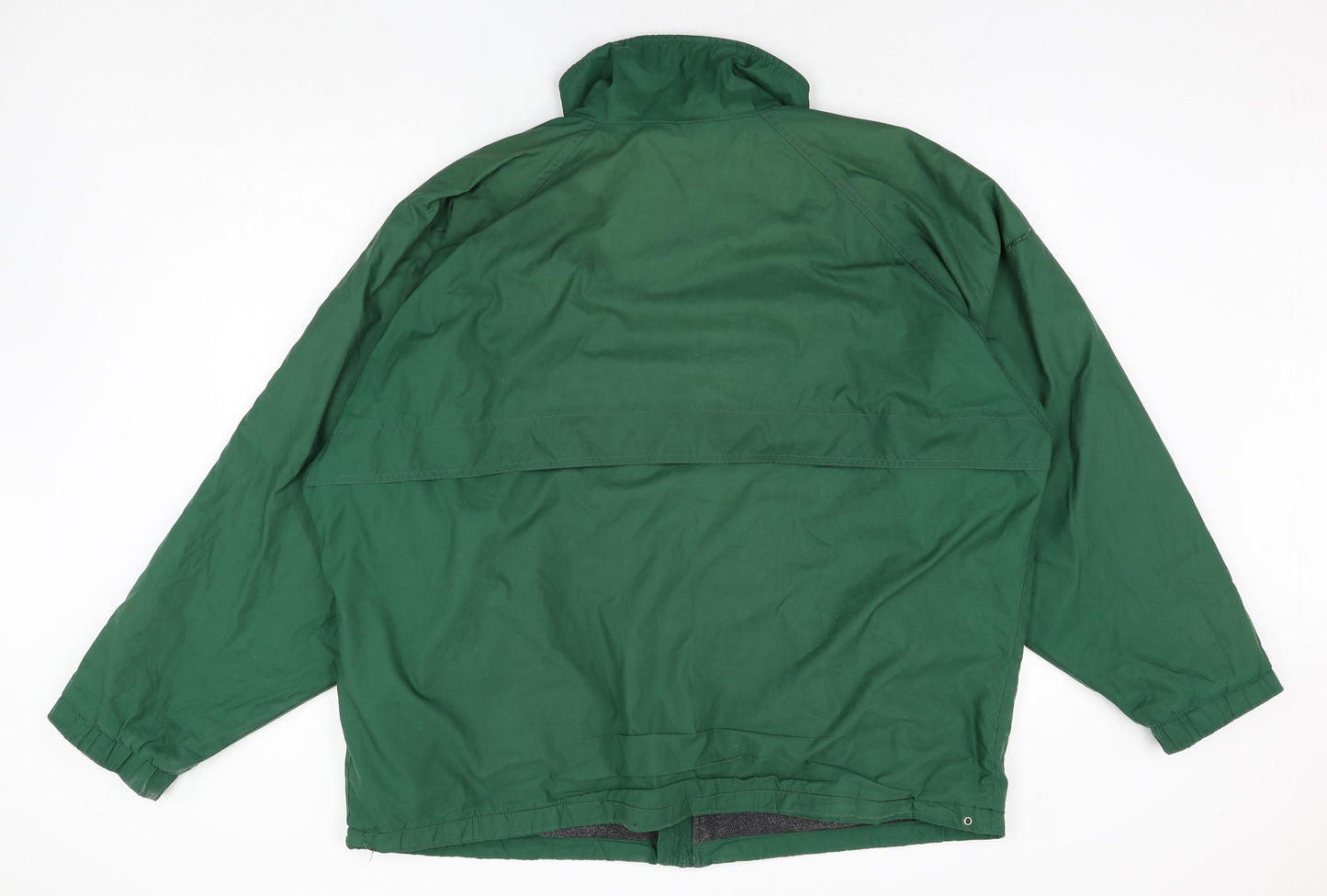Helly Hansen Mens Green Rain Coat Coat Size L Zip - Fleece Lined Logo