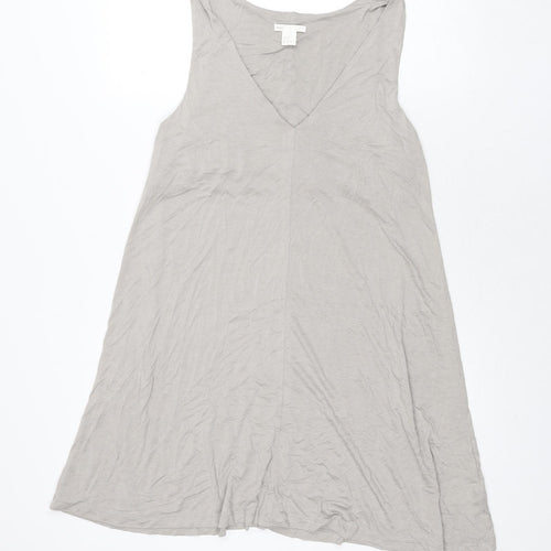 H&M Womens Grey Viscose A-Line Size S V-Neck Pullover