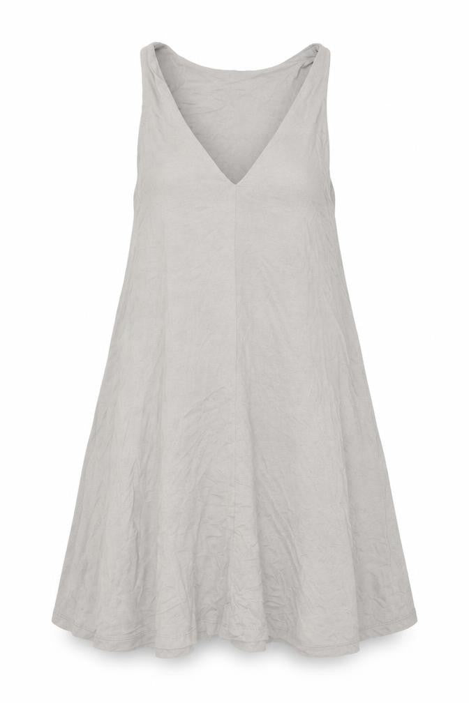 Front view of H&M women’s grey viscose a-line, size S, v-neck pullover