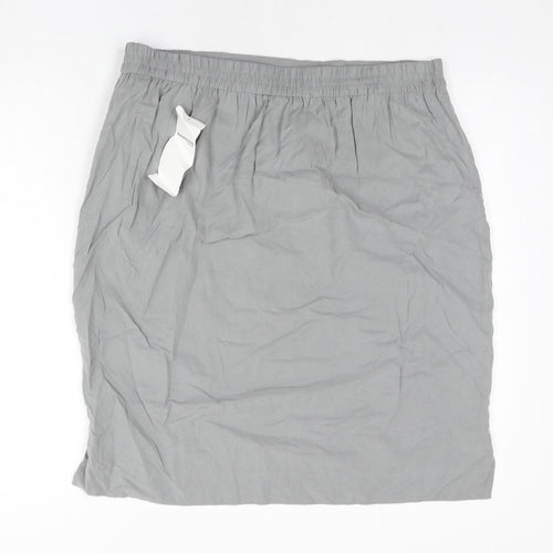 Samoon Womens Grey Modal Straight & Pencil Skirt Size 18 Drawstring