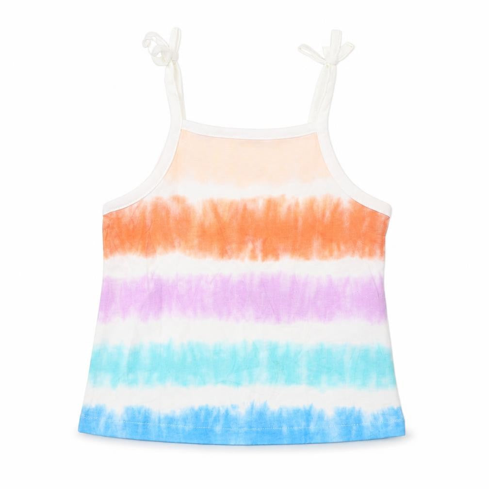 Marks and Spencer Girls Multicoloured Striped Cotton Camisole Tank Size 2-3 Years Square Neck Pullover