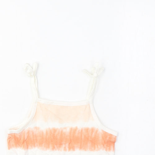 Marks and Spencer Girls Multicoloured Striped Cotton Camisole Tank Size 2-3 Years Square Neck Pullover