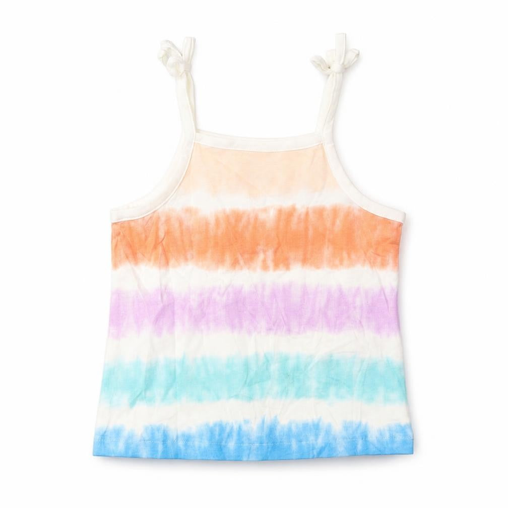 Marks and Spencer Girls Multicoloured Striped Cotton Camisole Tank Size 2-3 Years Square Neck Pullover