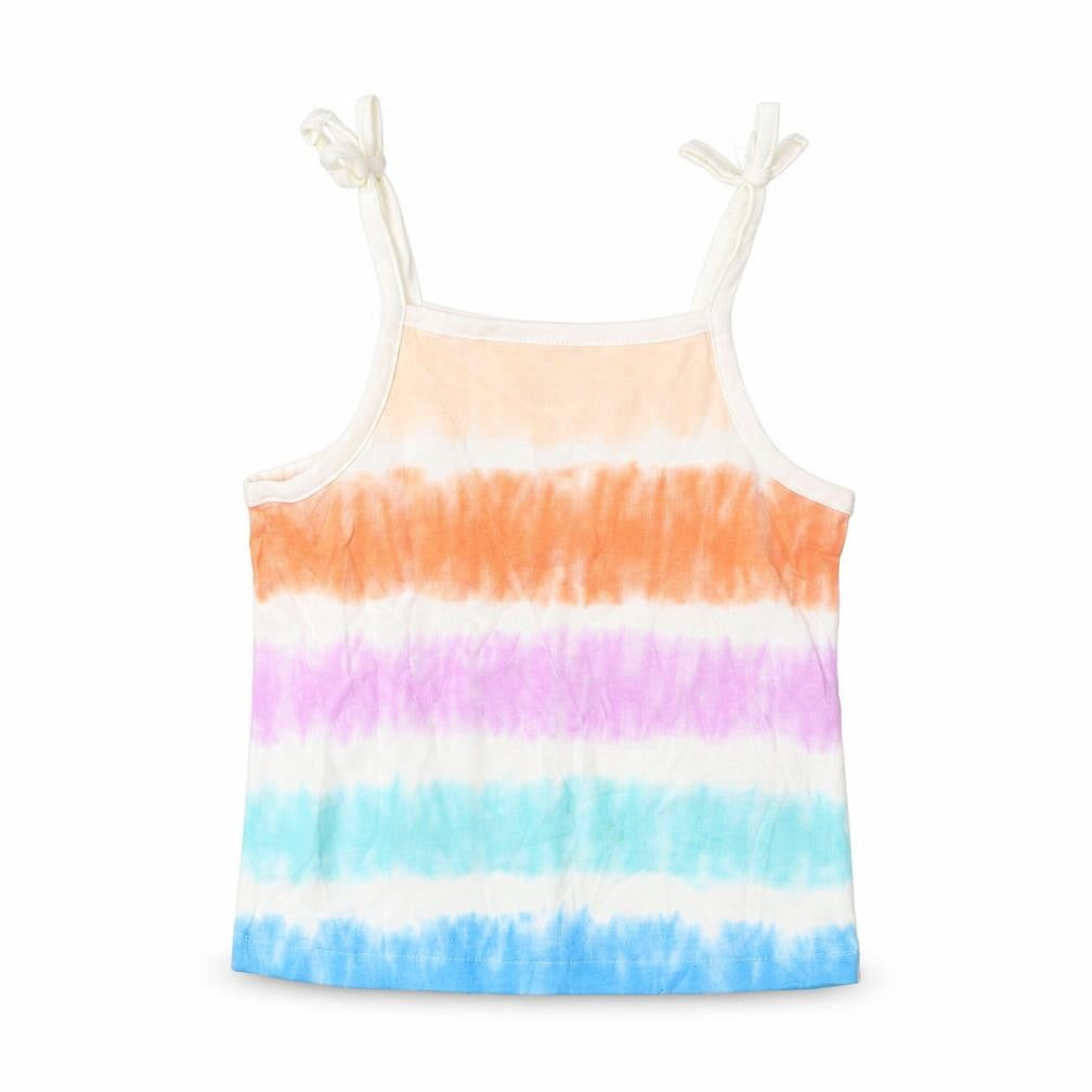 Marks and Spencer Girls Multicoloured Striped Cotton Camisole Tank Size 2-3 Years Square Neck Pullover