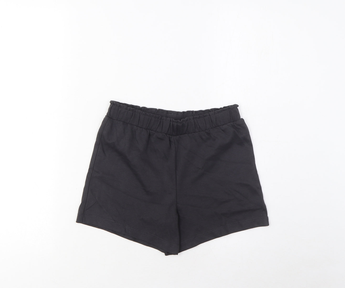 Marks and Spencer Girls Grey Cotton Bermuda Shorts Size 8-9 Years Regular - Elasticated Waist