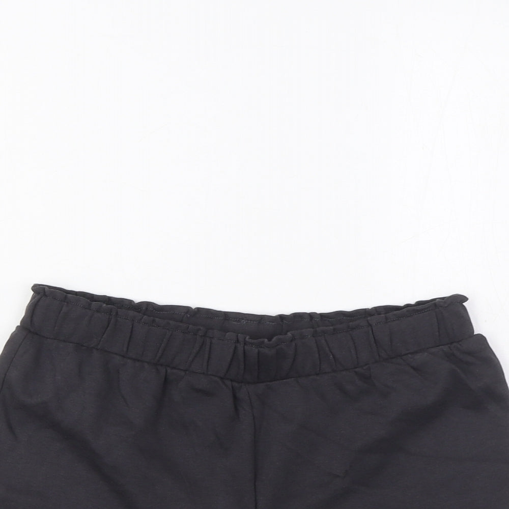 Marks and Spencer Girls Grey Cotton Bermuda Shorts Size 8-9 Years Regular - Elasticated Waist