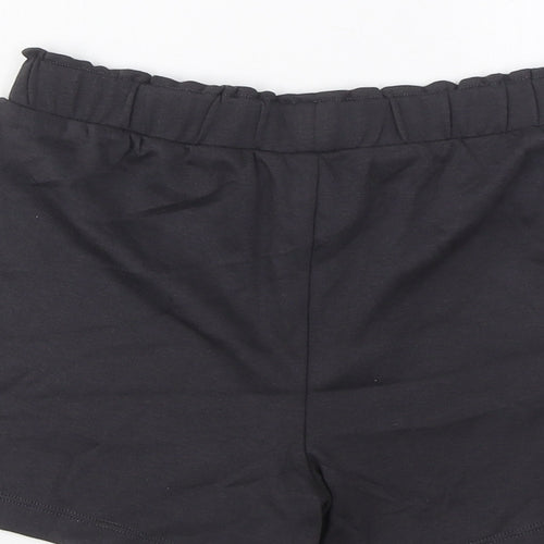 Marks and Spencer Girls Grey Cotton Bermuda Shorts Size 8-9 Years Regular - Elasticated Waist