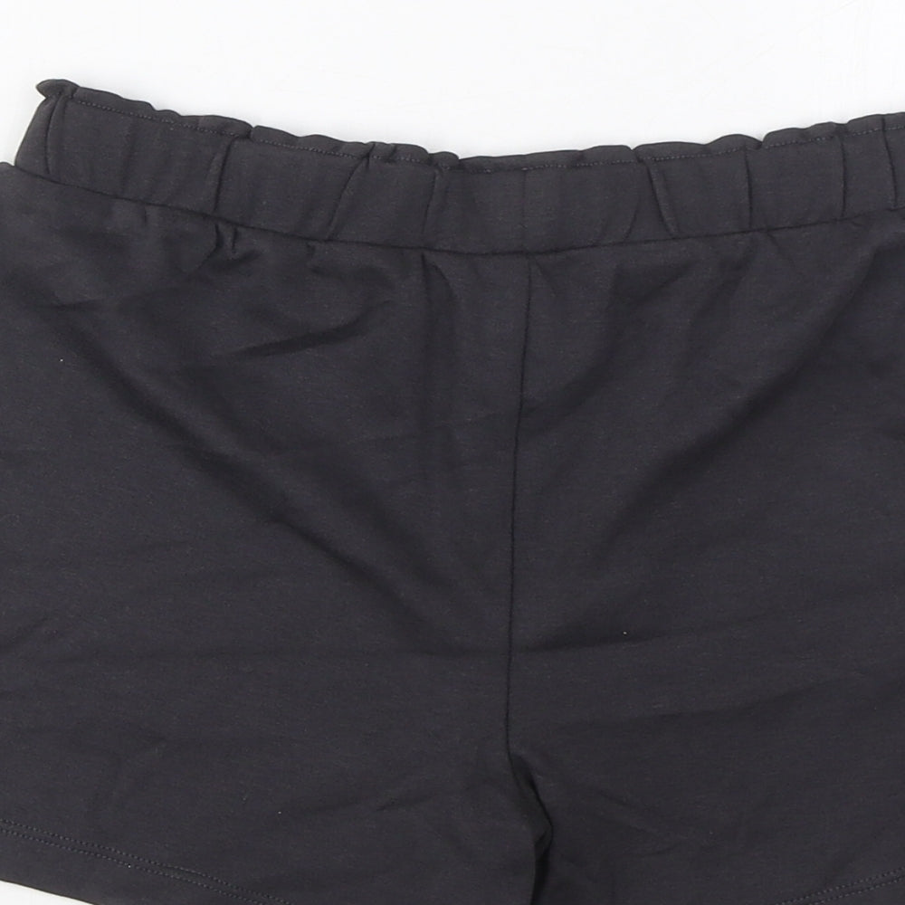 Marks and Spencer Girls Grey Cotton Bermuda Shorts Size 8-9 Years Regular - Elasticated Waist