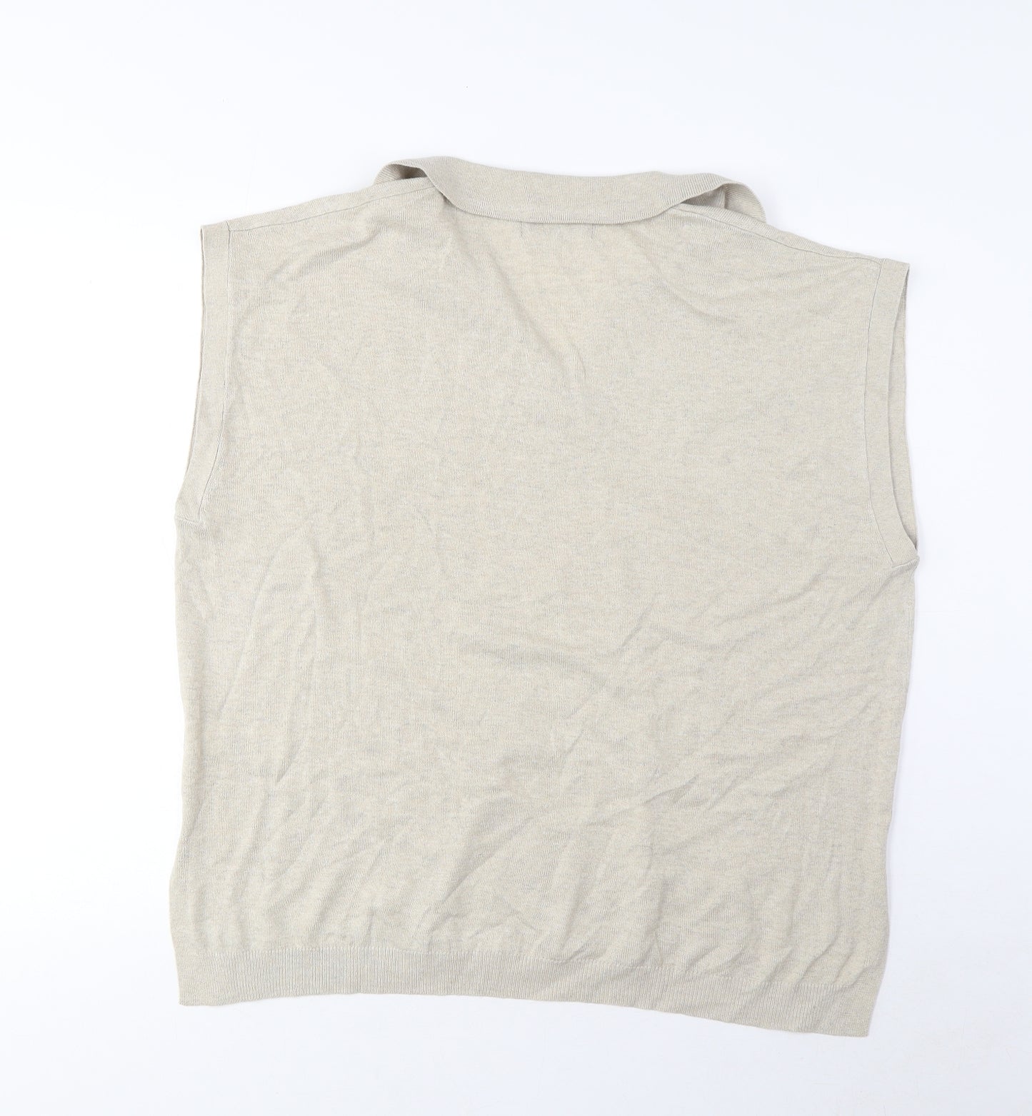 Marks and Spencer Womens Brown Collared Polyester Pullover Jumper Size L