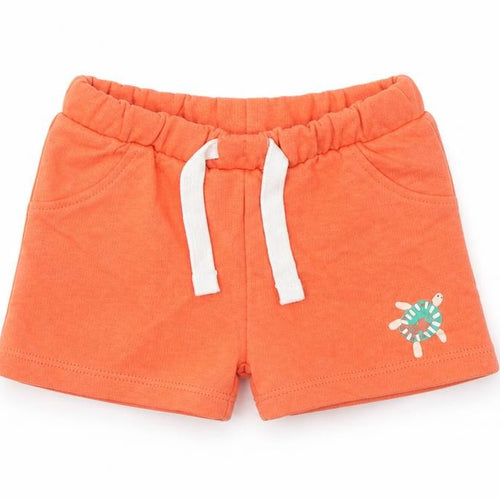 Marks and Spencer Boys Orange Cotton Cropped Trousers Size 0-3 Months Drawstring - Turtle
