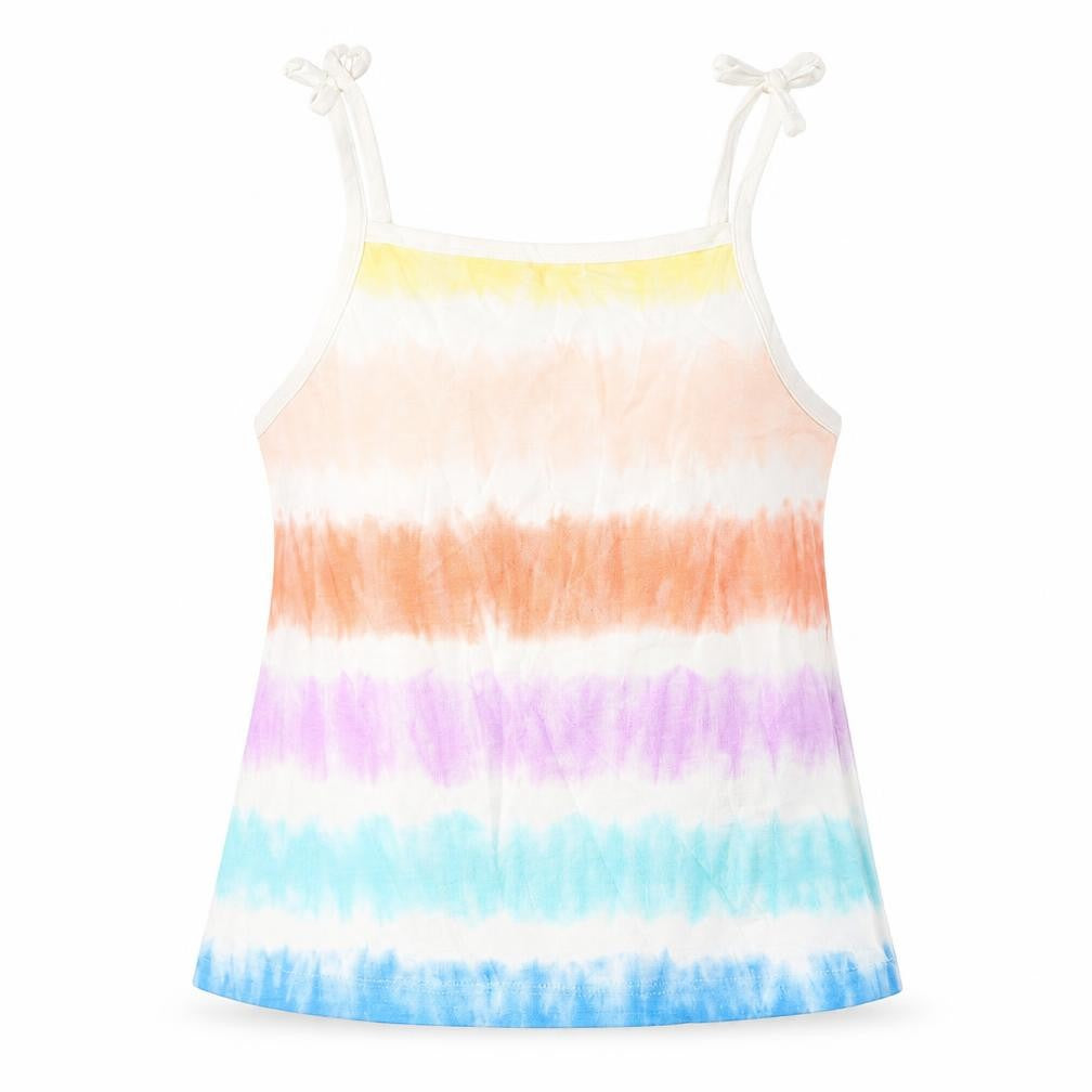 Marks and Spencer Girls Multicoloured Striped Cotton Camisole Tank Size 4-5 Years Square Neck Pullover