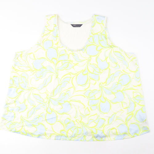 Marks and Spencer Womens Multicoloured Geometric Polyester Basic Tank Size 24 Scoop Neck