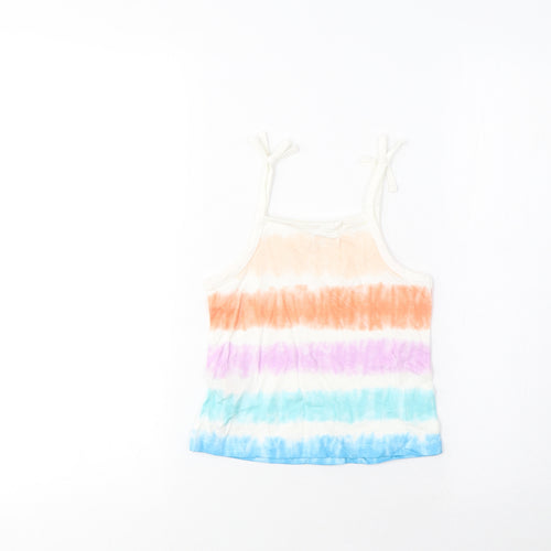 Marks and Spencer Girls Multicoloured Spotted Cotton Cropped Tank Size 2-3 Years Square Neck Pullover