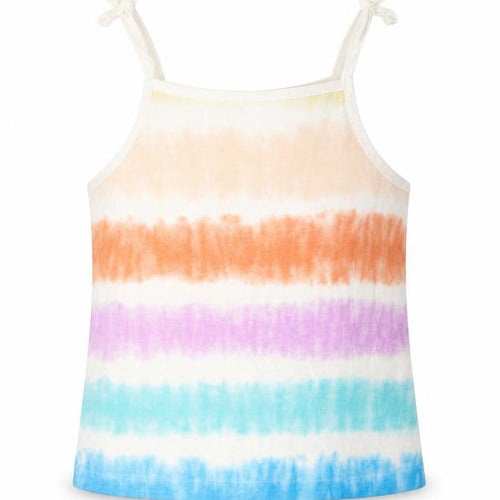 Marks and Spencer Girls Multicoloured Striped Cotton Cropped Tank Size 4-5 Years Square Neck Pullover