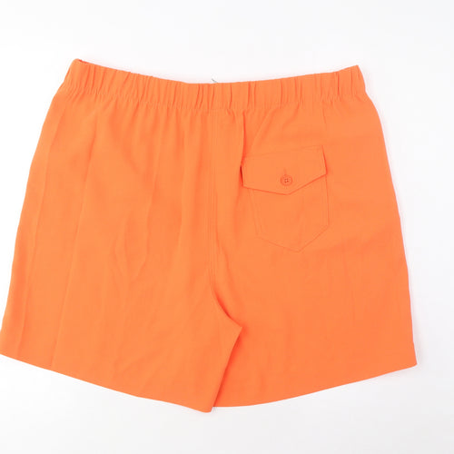 Marks and Spencer Womens Orange Polyester Basic Shorts Size 18 L7 in Regular Pull On - Pockets