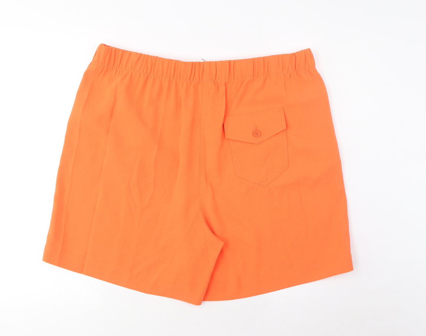 Marks and Spencer Womens Orange Polyester Basic Shorts Size 18 L7 in Regular Pull On - Pockets